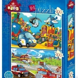 Police and Firefighters Puzzle 2×100 pieces