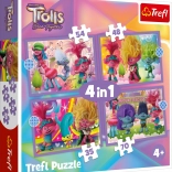 Trefl Puzzle Trolls Band Together: Colorful Adventure 4-in-1 (35, 48, 54, 70 pieces)