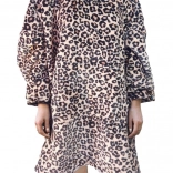 cozy hoodie blanket with hood COZY NOXXIEZ with leopard print