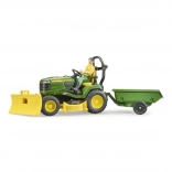 JOHN DEERE X949 garden tractor with BRUDER gardener figure