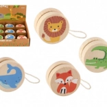 Houten jojo met dieren 5,5 cm