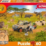 Schmidt puzzle Schleich in the savannah 60 pieces + SCHLEICH figure