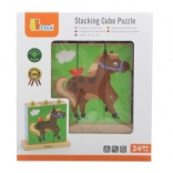 VIGA csapokra húzható kockák – háziállatok (9 kocka)