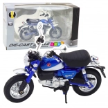 Retro Metal Motorcycle in Blue 1:12