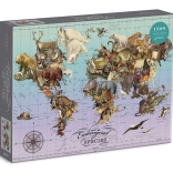 Galison Puzzle Map of Endangered Species 1500 Pieces