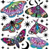 colorful iron-on transfers – small moths, small sheet