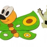 DODO wooden decorative magnet – green butterfly 10 × 7 cm