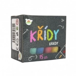 Gekleurde stoepkrijtjes in doos, 15 stuks