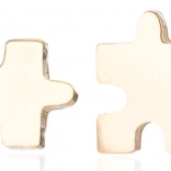 Gilded Steel Puzzle Earrings