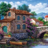 ART PUZZLE Puzzle Canal with Flowers 500 pieces