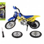 Finger Motorcycle with Screwdriver and Interchangeable Wheels, 12 cm, Metal/Plastic