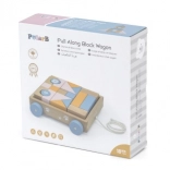 Wooden VIGA PolarB Pull Cart with Blocks 21 pcs