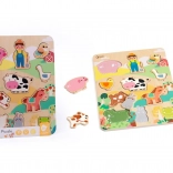 Classic World wooden farm puzzle – match the animals