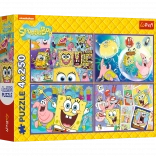 Puzzle 4x250 Crazy World of SpongeBob