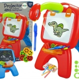chevalet de dessin double face pour enfants avec projecteur – rouge