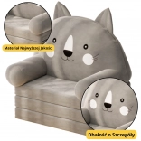Foldable Children's Chair Cat Grey 3-Level