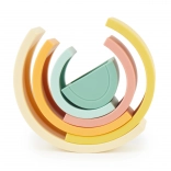 BIECO Silicone Stacking Rainbow Tropical Vibes, 6 pieces