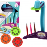 Proiettore per disegno con 3 dischi intercambiabili e pennarelli, viola