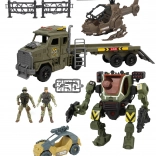 Robotic mecha set with tractor truck and helicopter 60 cm with light and sound effects