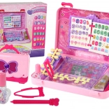 Pink kids’ manicure suitcase with stickers and tips
