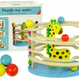 Wooden Slide with Beads and Giraffe Motif