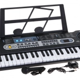 Kinderkeyboard met verlichte toetsen, 61 toetsen, microfoon en bladmuziekstandaard