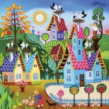 Square Puzzle Stork Gathering 1000 Pieces