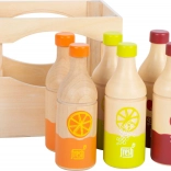 Caisse en bois avec 6 bouteilles de boissons small foot