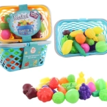 Gyümölcs- és zöldségkészlet kosárban gyerekeknek