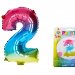 Regenboogballon cijfer 2 – 40 cm