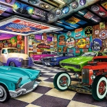 Trefl Puzzle Premium Plus Tea Time: Collector’s Garage of Cars 1000 Pieces
