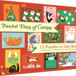 Chronicle Books Twelve Days of Catmas – set of 12 puzzles with 48 pieces each