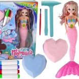 DIY set zeemeermin roze – uitgraven en schilderen