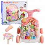 Educational Walker with Interactive Panel 5-in-1 Pink