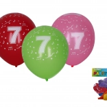 Opblaasbare ballonnen 30 cm met cijfer 7 – set van 5 stuks