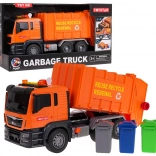 Narancssárga szemétszállító autó hangfunkcióval + tartozékok