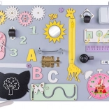 Wooden sensory busy board 50 × 37.5 cm, gray
