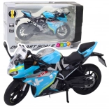 metal sports motorcycle 1:12 with lights and sounds – blue