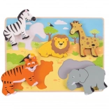 Inlegpuzzel safari van Bigjigs Toys