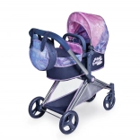 Folding 3-in-1 doll stroller with bag MAGIC BUBBLE 73 cm