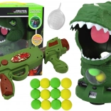 Dinosaur Shooting Game with Green Gun and Balls