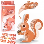 Puzzle 3D cardboard squirrel model DIY, 35 pieces