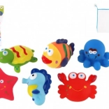 Rubberen diertjes voor in bad met netje