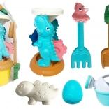Kids' sand set with dinosaur sand mill, bucket, and molds
