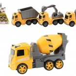 Plastic construction toy car with friction motor 10 cm – 3 types, box of 12 pcs