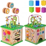 TOOKY TOY wooden educational cube 5-in-1 with animals