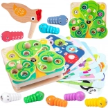 Tooky Toy wooden magnetic 2-in-1 game with worms