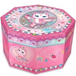 octagonal musical jewelry box – ballerina cat