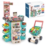 Children's supermarket with shopping cart and 47 accessories Woopie