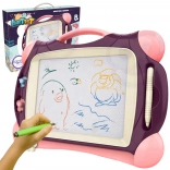 Woopie Tableau Magique à Effacer Coloré avec 2 Tampons Violet